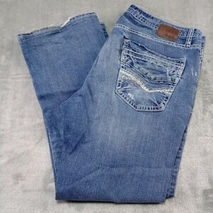 Bke‎ Buckle Jeans Tyler Mens 36 x 29 Straight Leg Whiskers Fade Trashed Vintage